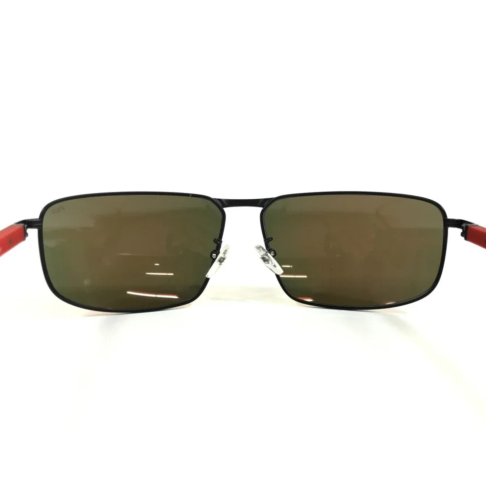 Fila Sunglasses SFI446 COL.531R Black Red Wrap Frames w/ Orange Mirrored Lenses